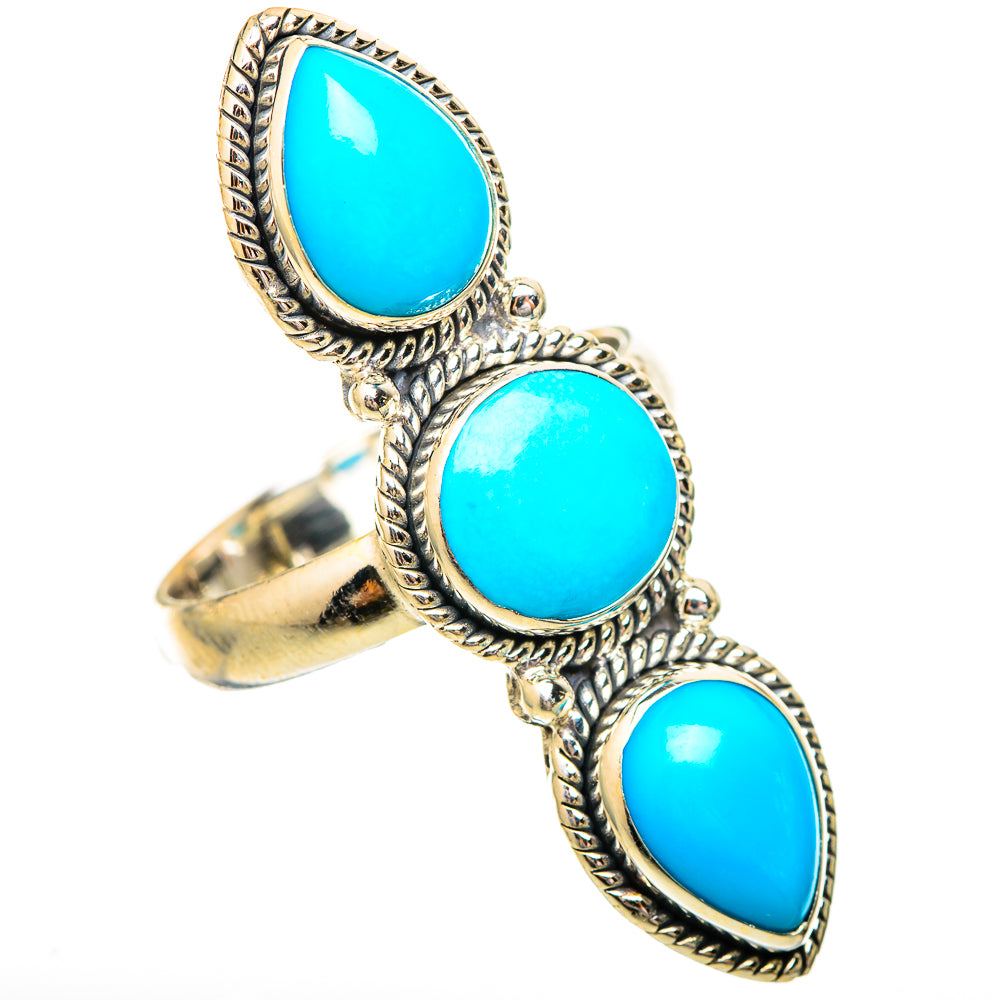 Sleeping Beauty Turquoise Rings handcrafted by Anasilvercos - RING115258 - Photo 2