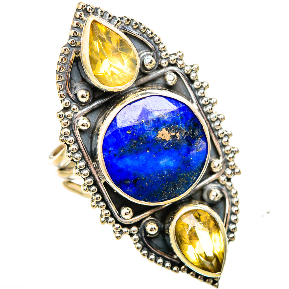 Lapis Lazuli, Citrine Rings handcrafted by Anasilvercos - RING115272 - Photo 2