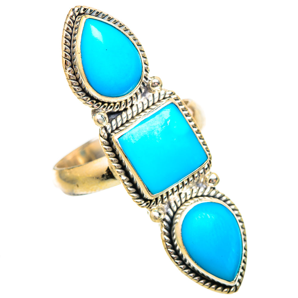 Sleeping Beauty Turquoise Rings handcrafted by Anasilvercos - RING115281 - Photo 2