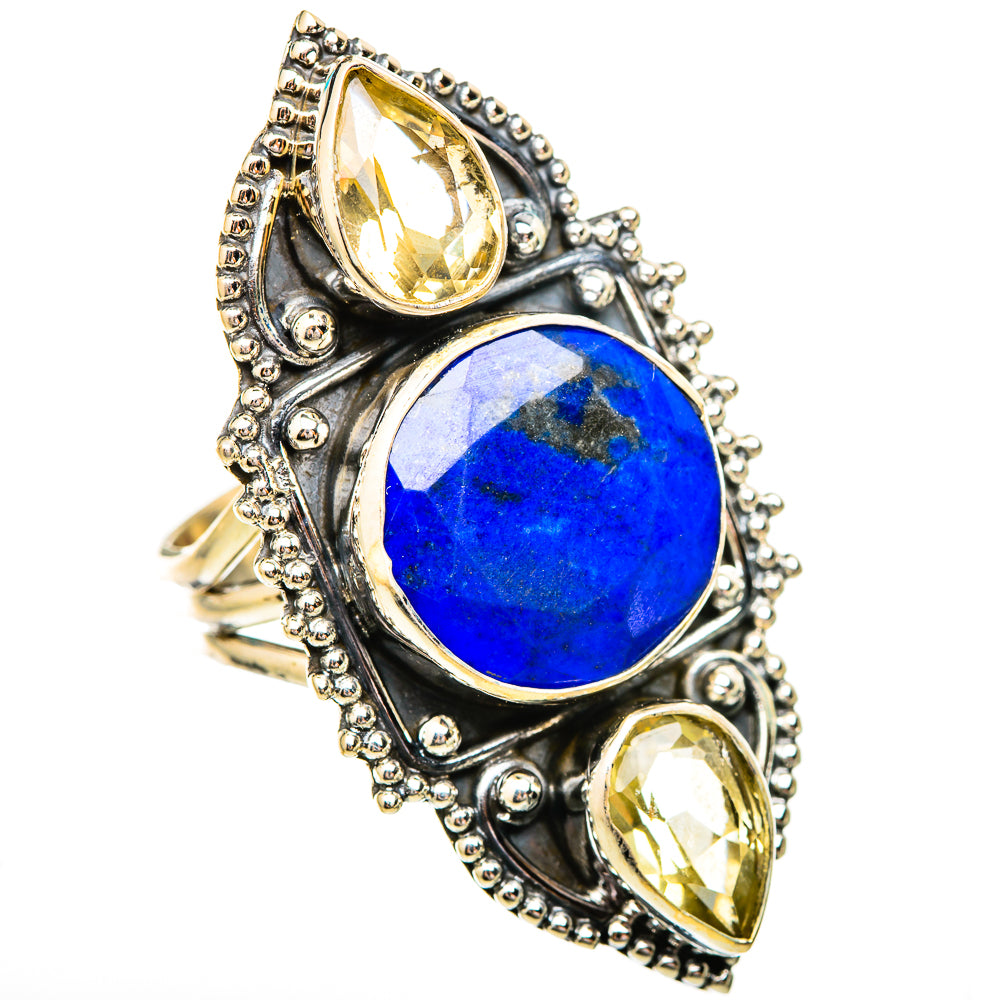 Lapis Lazuli, Citrine Rings handcrafted by Anasilvercos - RING115283 - Photo 2