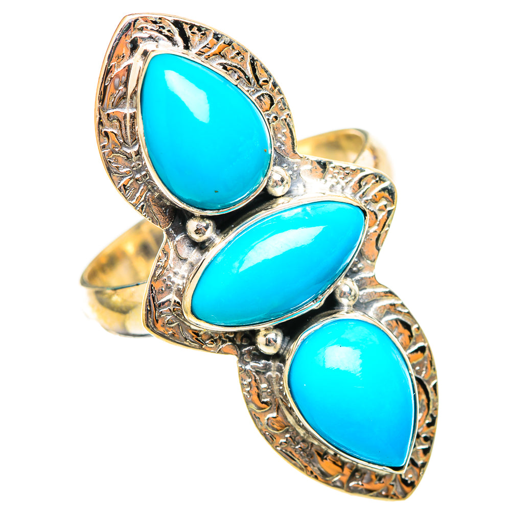 Sleeping Beauty Turquoise Rings handcrafted by Anasilvercos - RING115294 - Photo 2
