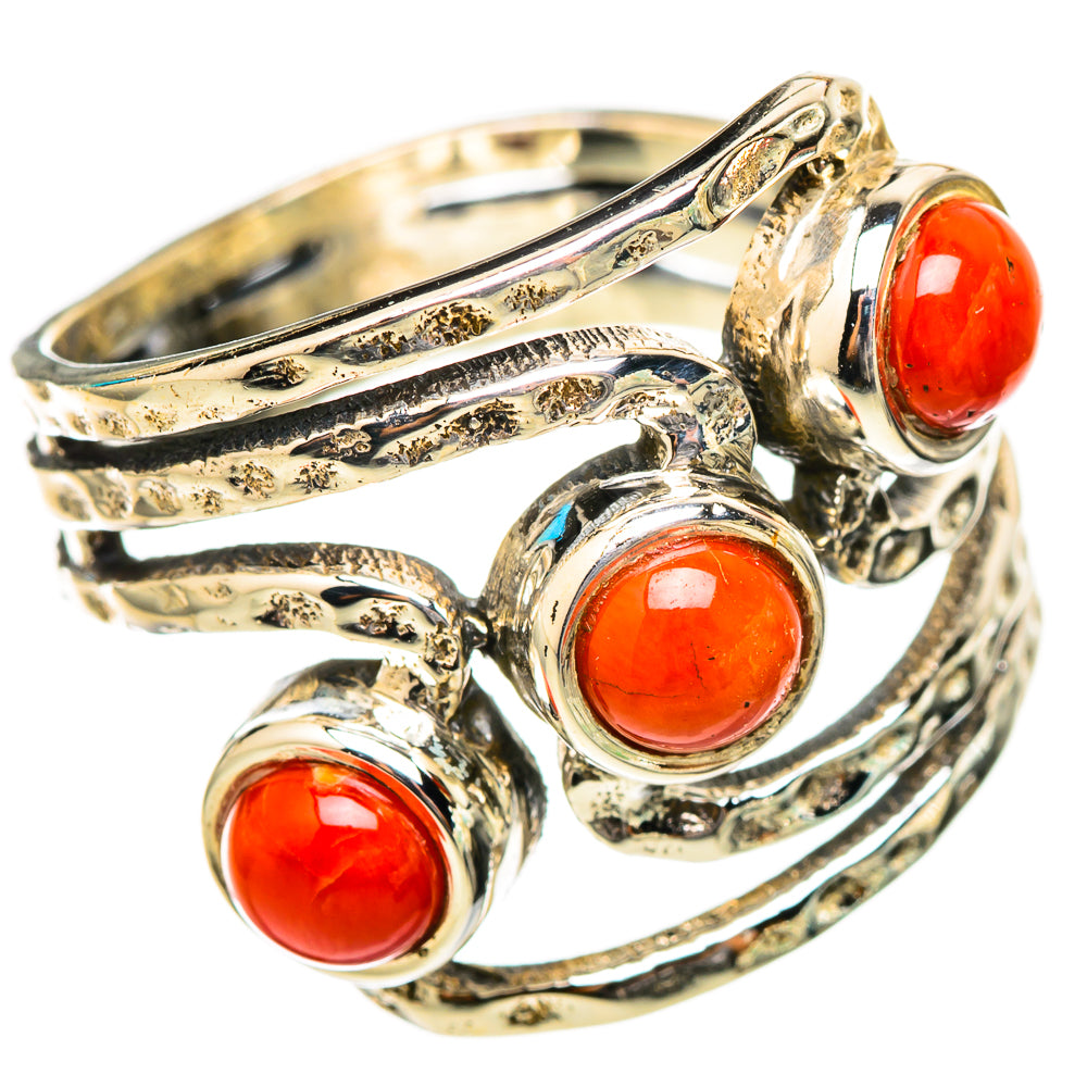 Red Coral Rings handcrafted by Anasilvercos - RING115308 - Photo 2