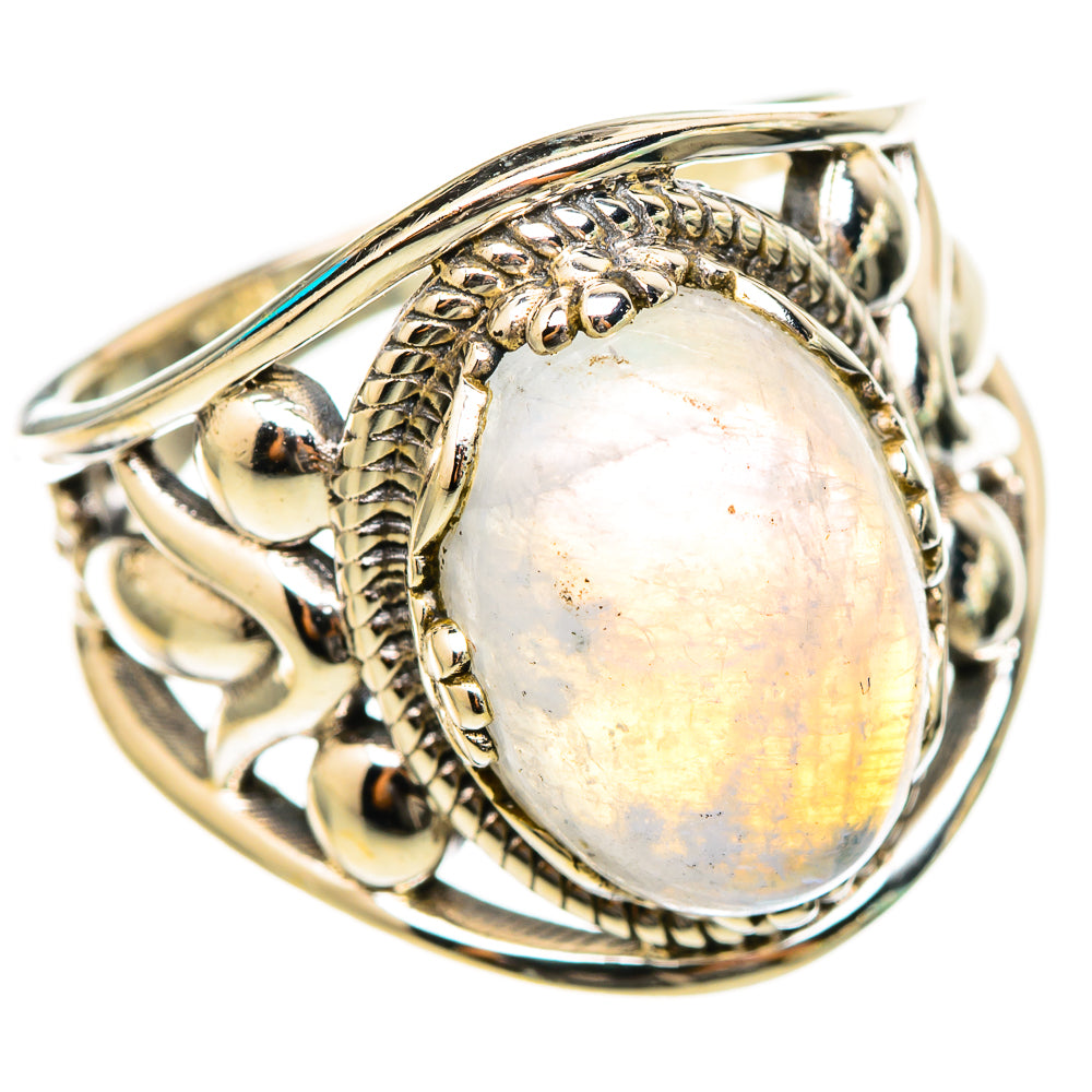 Rainbow Moonstone Rings handcrafted by Anasilvercos - RING115315 - Photo 2
