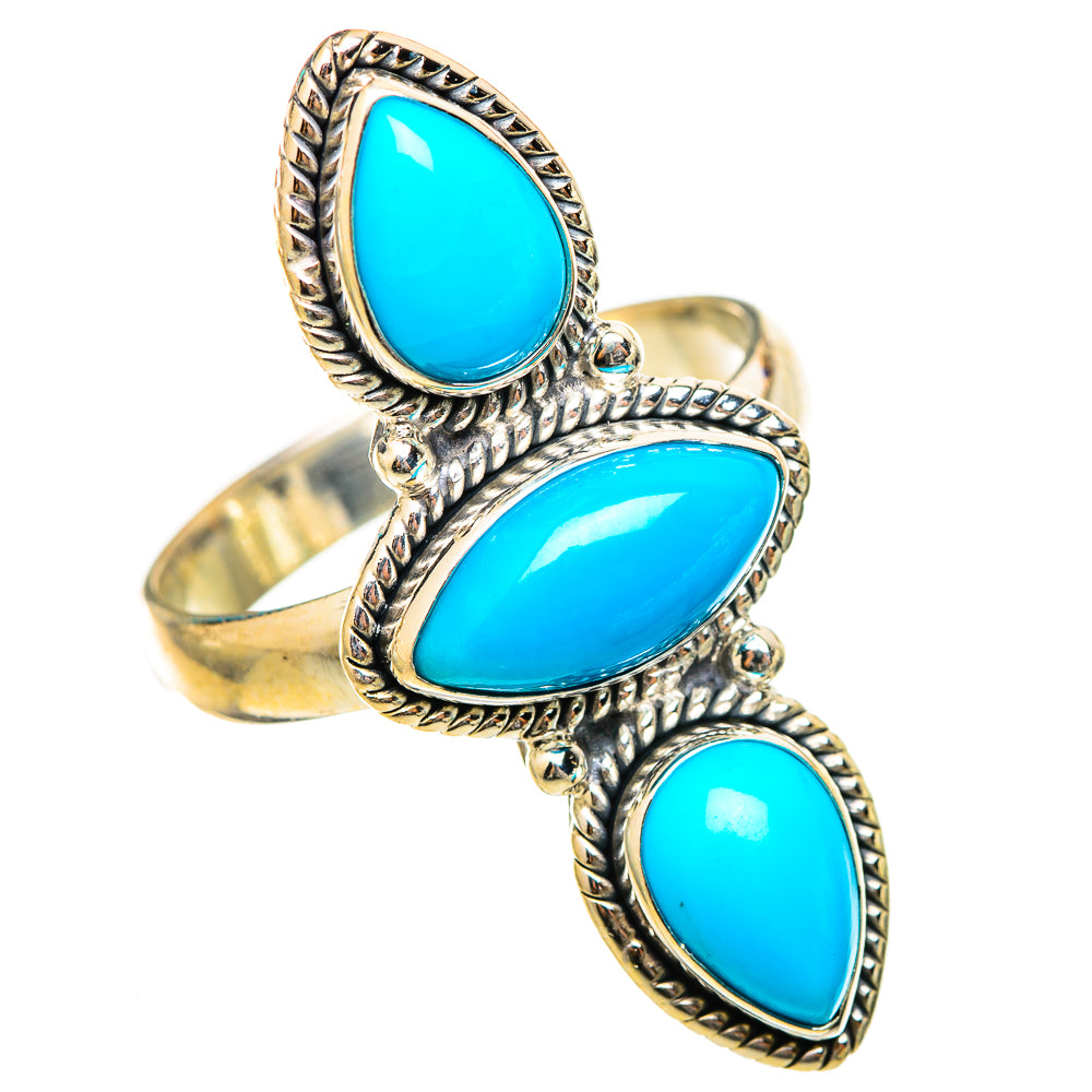 Sleeping Beauty Turquoise Rings handcrafted by Anasilvercos - RING115322 - Photo 2