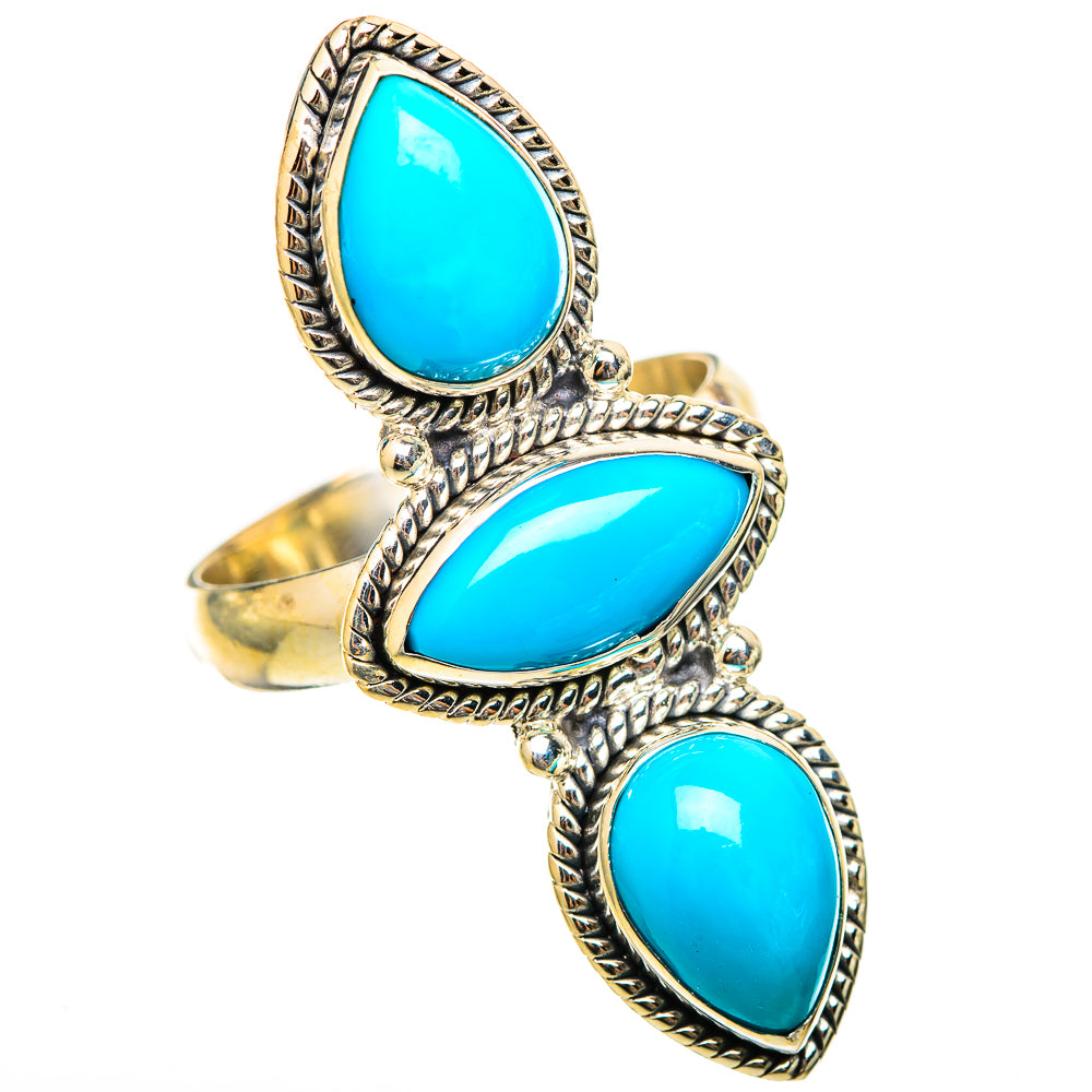 Sleeping Beauty Turquoise Rings handcrafted by Anasilvercos - RING115382 - Photo 2