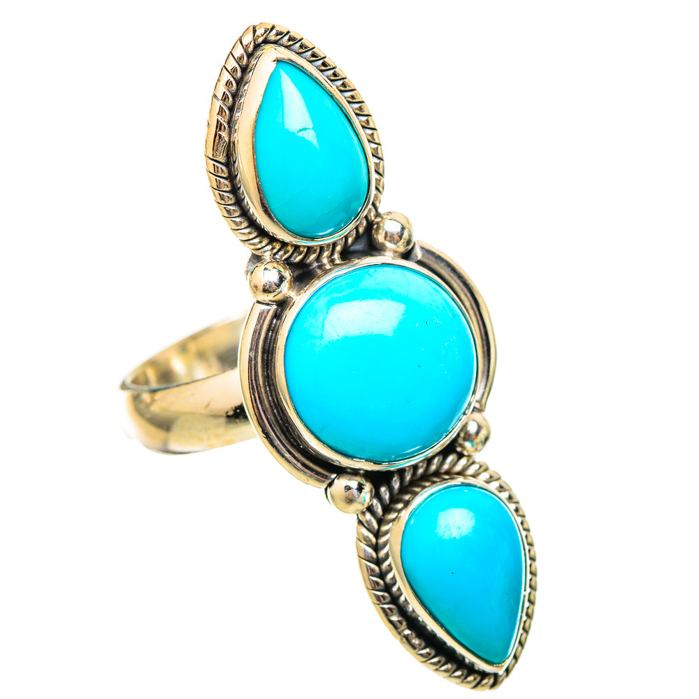 Sleeping Beauty Turquoise Rings handcrafted by Anasilvercos - RING115405 - Photo 2