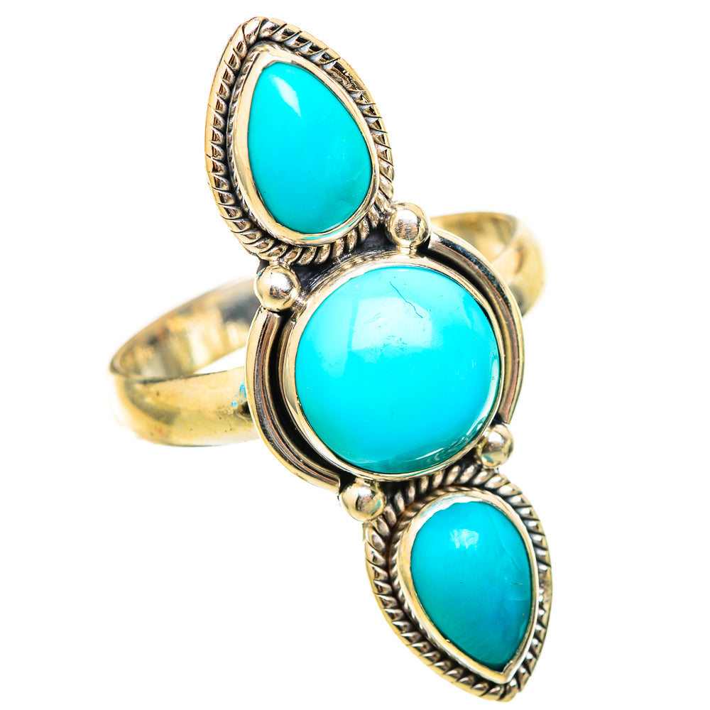 Sleeping Beauty Turquoise Rings handcrafted by Anasilvercos - RING115432 - Photo 2
