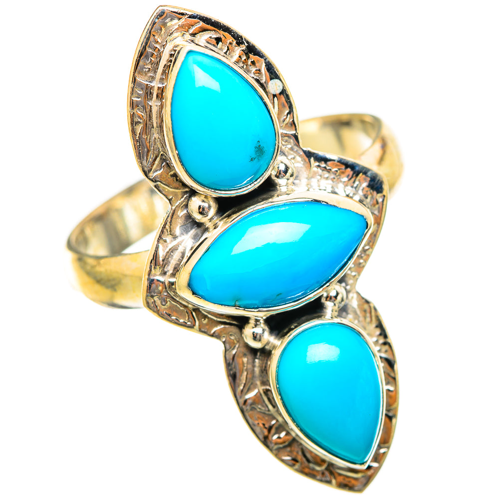 Sleeping Beauty Turquoise Rings handcrafted by Anasilvercos - RING115473 - Photo 2