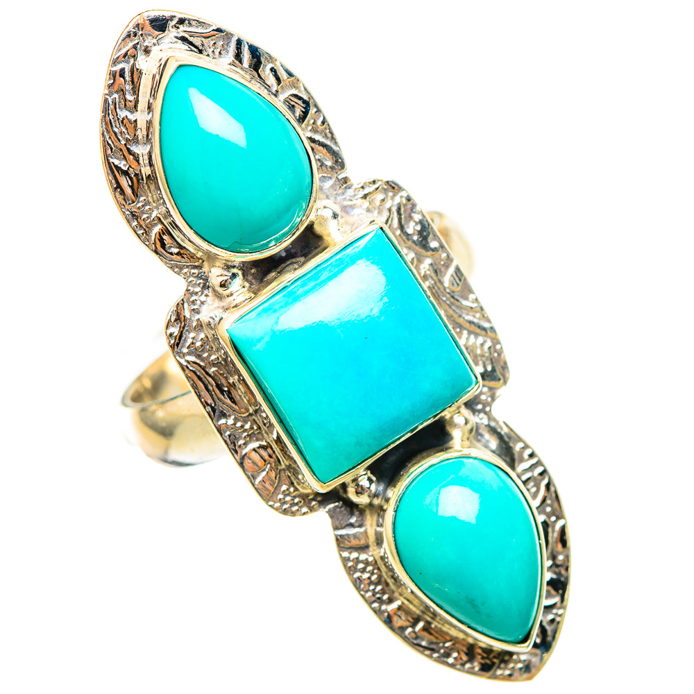 Sleeping Beauty Turquoise Rings handcrafted by Anasilvercos - RING115508 - Photo 2
