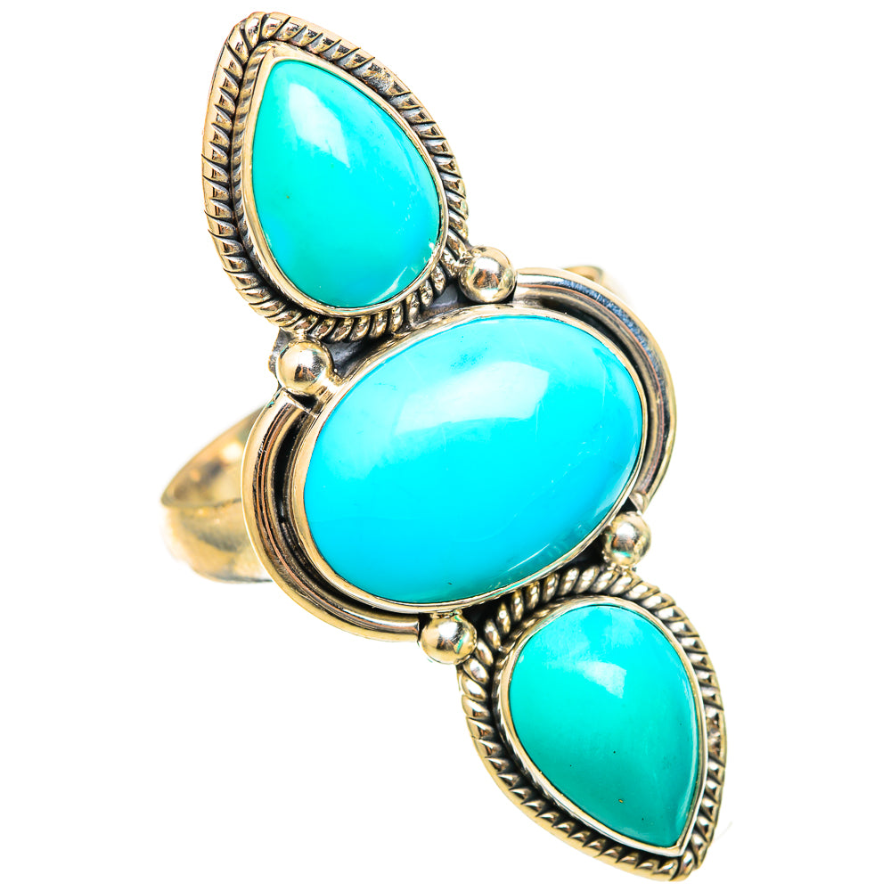 Sleeping Beauty Turquoise Rings handcrafted by Anasilvercos - RING115562 - Photo 2
