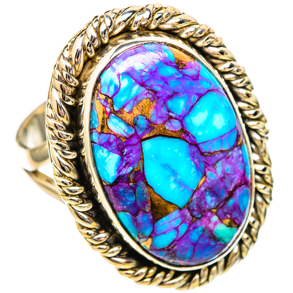 Purple Copper Composite Turquoise Rings handcrafted by Anasilvercos - RING115607 - Photo 2