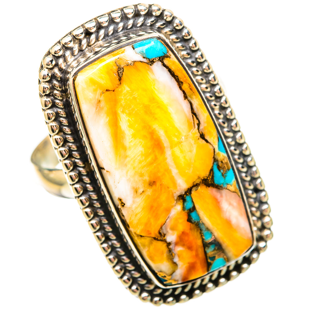 Spiny Oyster Turquoise Rings handcrafted by Anasilvercos - RING115753 - Photo 2