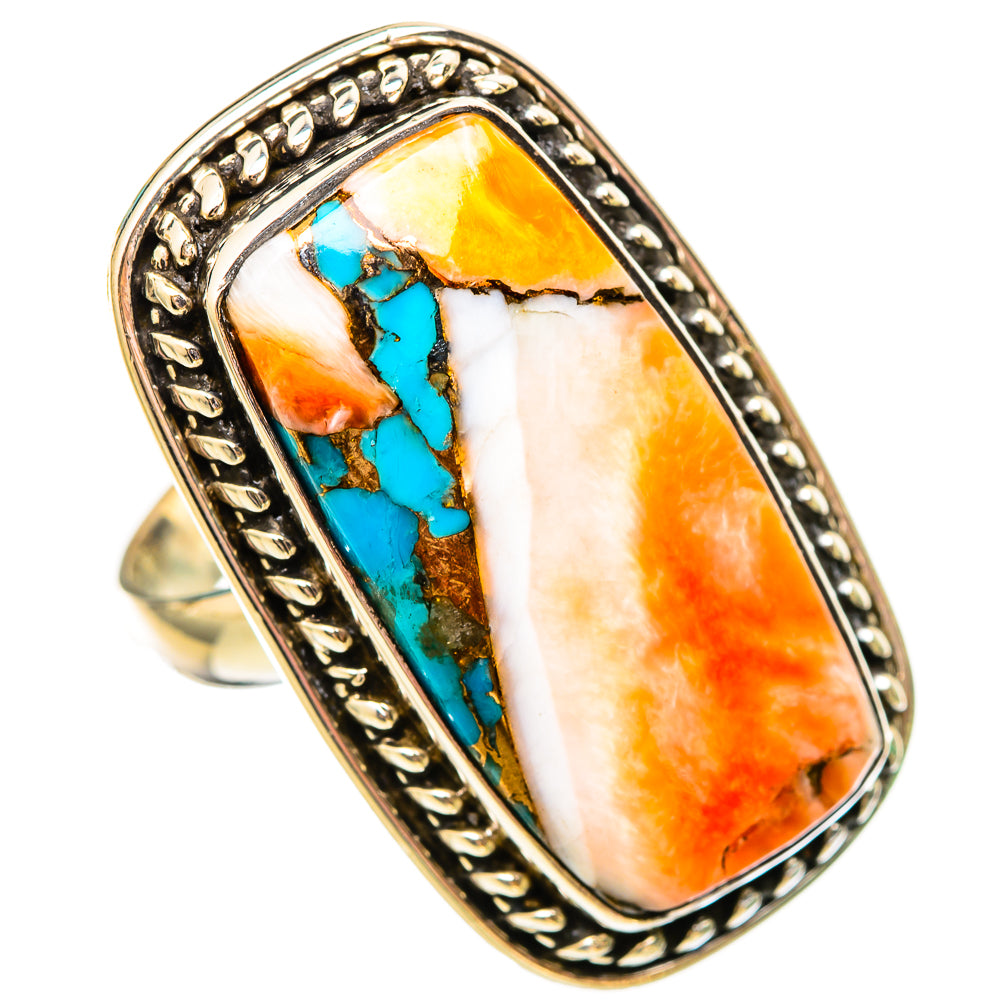 Spiny Oyster Turquoise Rings handcrafted by Anasilvercos - RING115802 - Photo 2