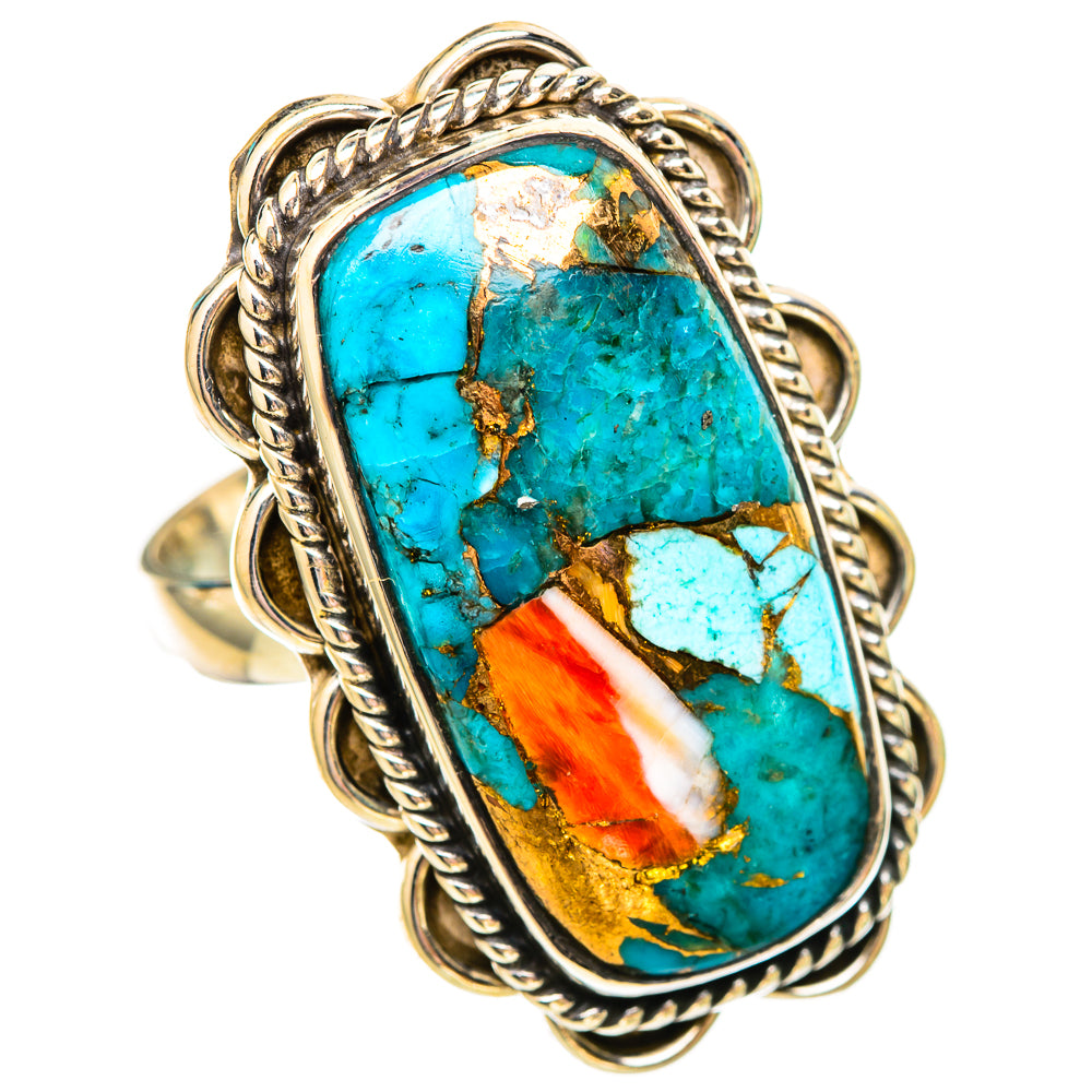 Spiny Oyster Turquoise Rings handcrafted by Anasilvercos - RING115816 - Photo 2