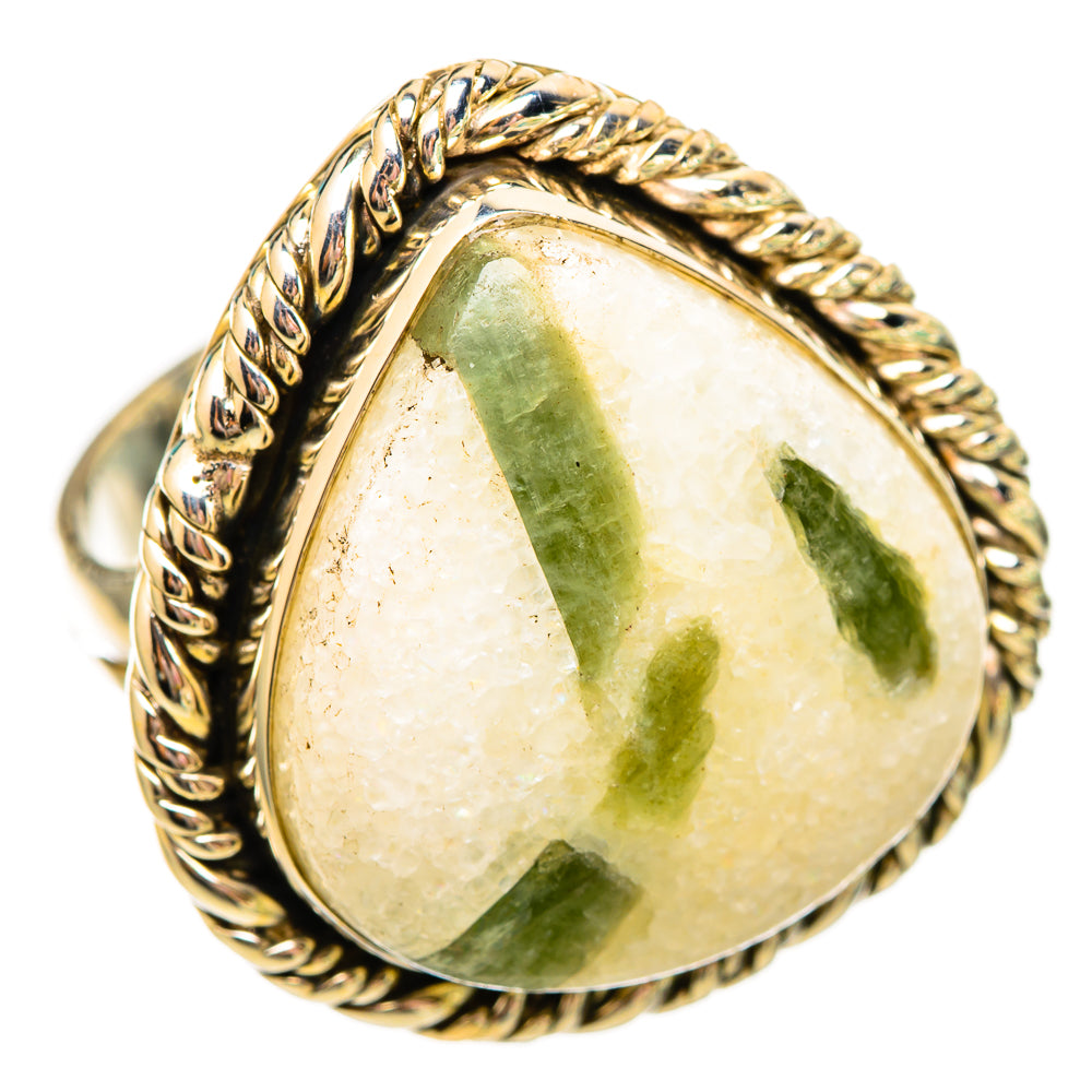 Green Tourmaline In Quartz Rings handcrafted by Anasilvercos - RING115893 - Photo 2