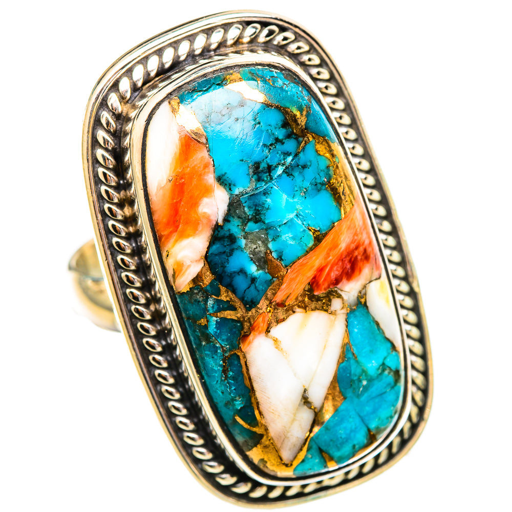 Spiny Oyster Turquoise Rings handcrafted by Anasilvercos - RING116029 - Photo 2