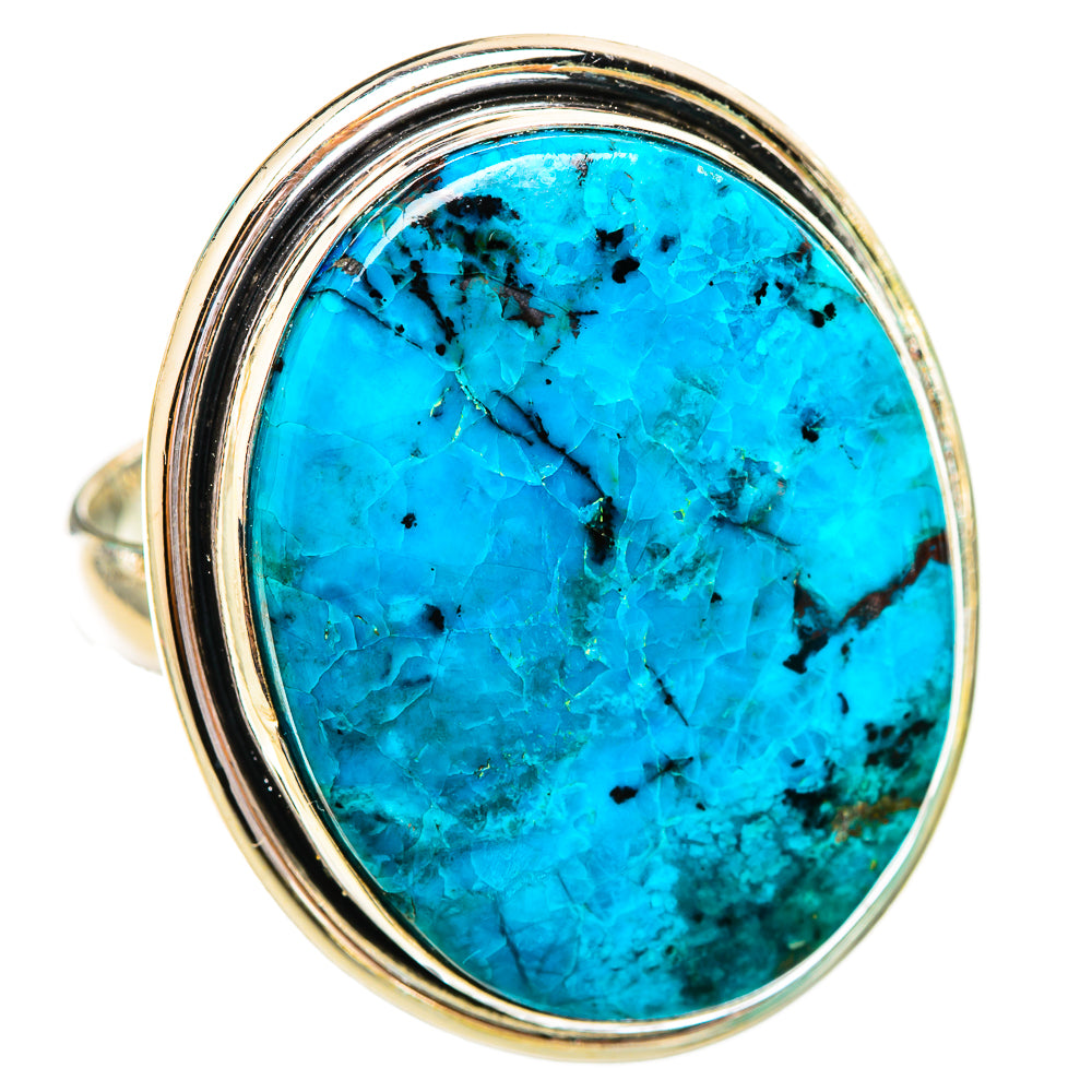 Peruvian Chrysocolla Rings handcrafted by Anasilvercos - RING116036 - Photo 2