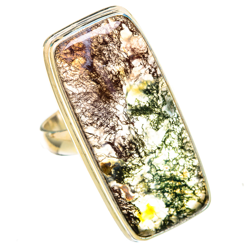 Green Moss Agate Rings handcrafted by Anasilvercos - RING116070 - Photo 2