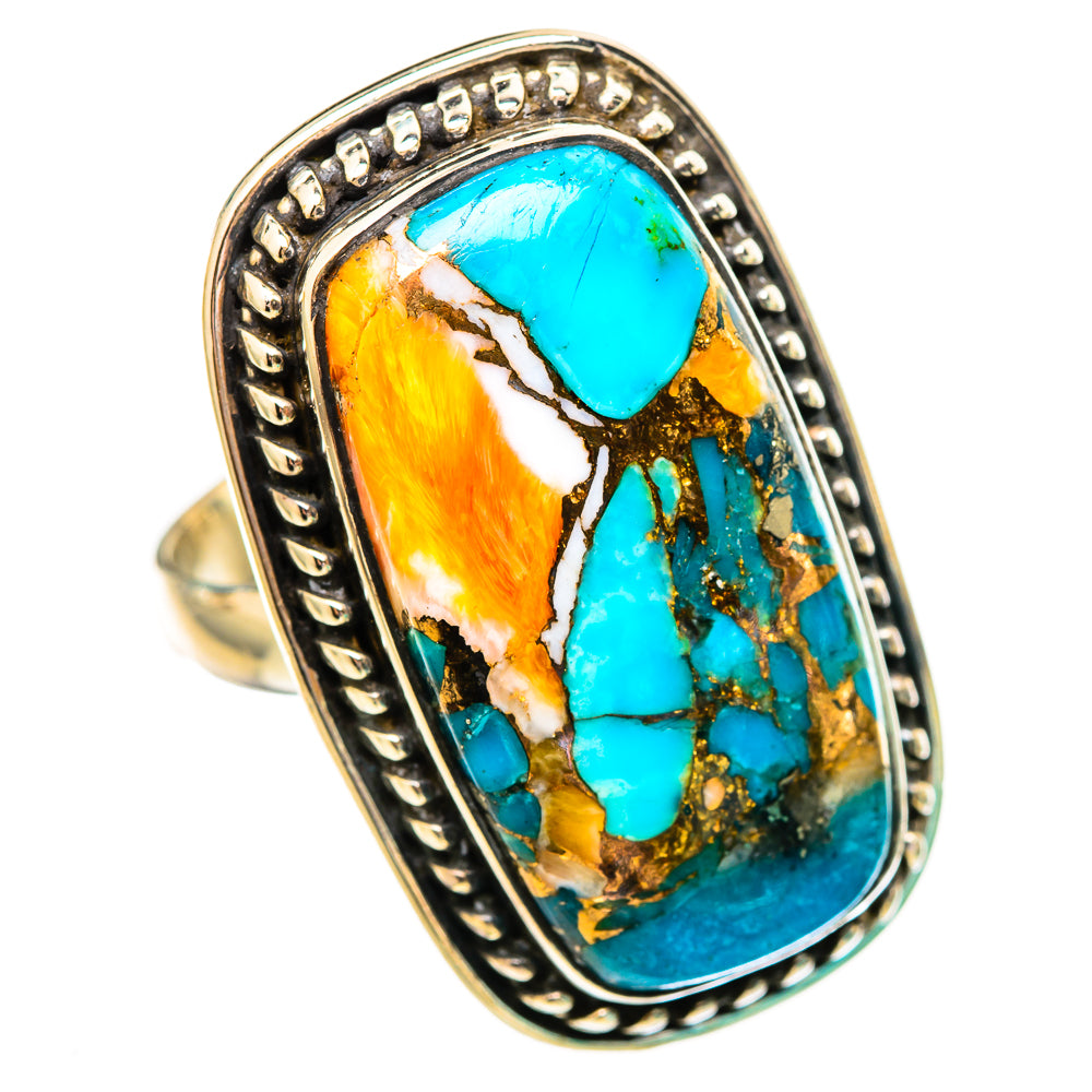 Spiny Oyster Turquoise Rings handcrafted by Anasilvercos - RING116071 - Photo 2