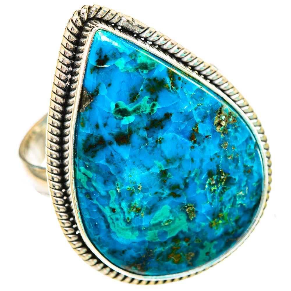 Peruvian Chrysocolla Rings handcrafted by Anasilvercos - RING116075 - Photo 2
