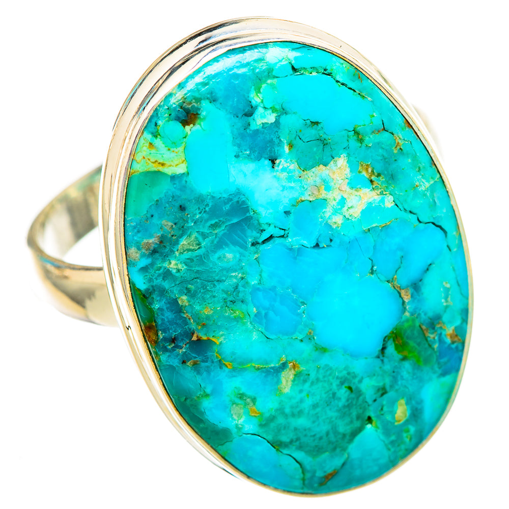 Peruvian Chrysocolla Rings handcrafted by Anasilvercos - RING116076 - Photo 2