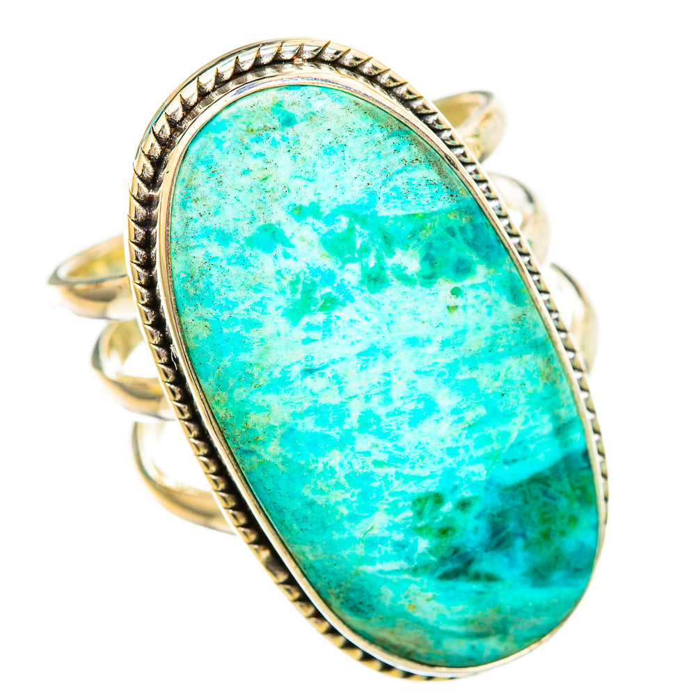 Peruvian Chrysocolla Rings handcrafted by Anasilvercos - RING116085 - Photo 2