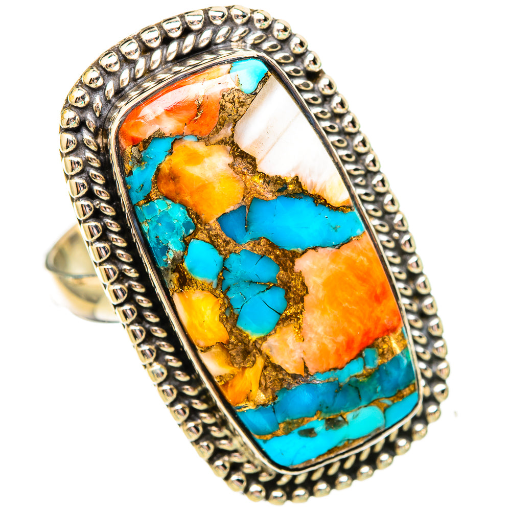 Spiny Oyster Turquoise Rings handcrafted by Anasilvercos - RING116131 - Photo 2