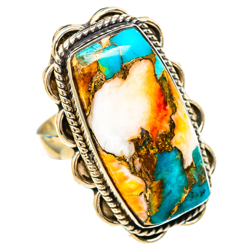 Spiny Oyster Turquoise Rings handcrafted by Anasilvercos - RING116157 - Photo 2