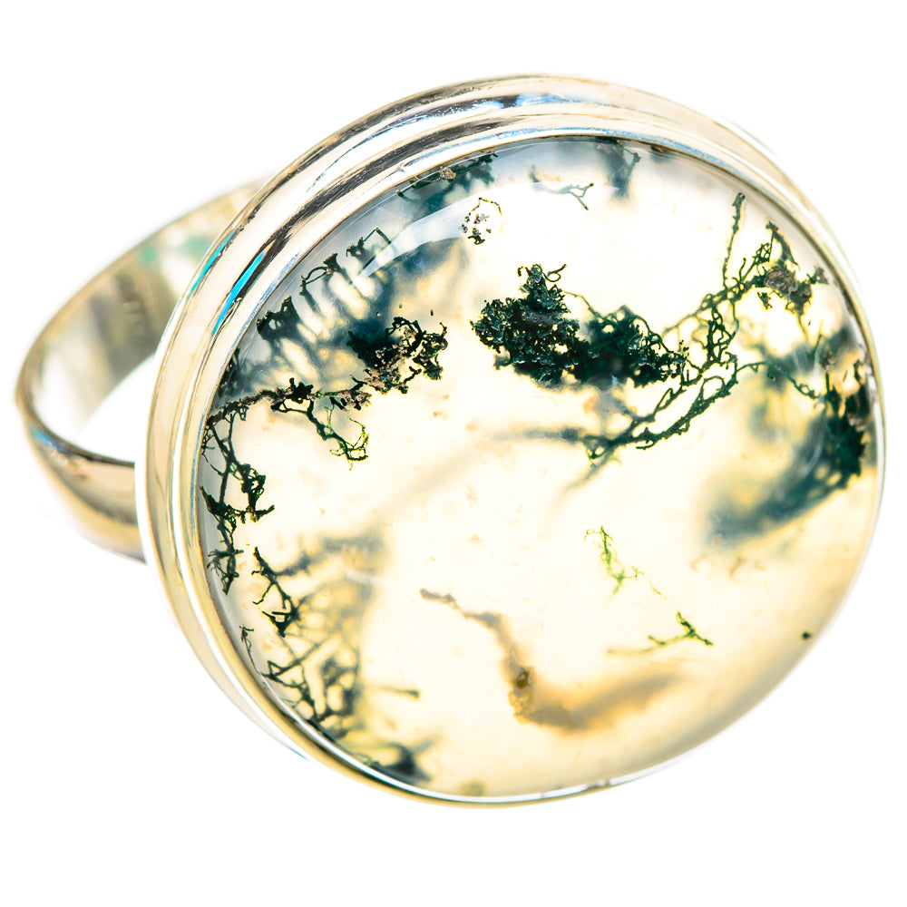 Green Moss Agate Rings handcrafted by Anasilvercos - RING116171 - Photo 2