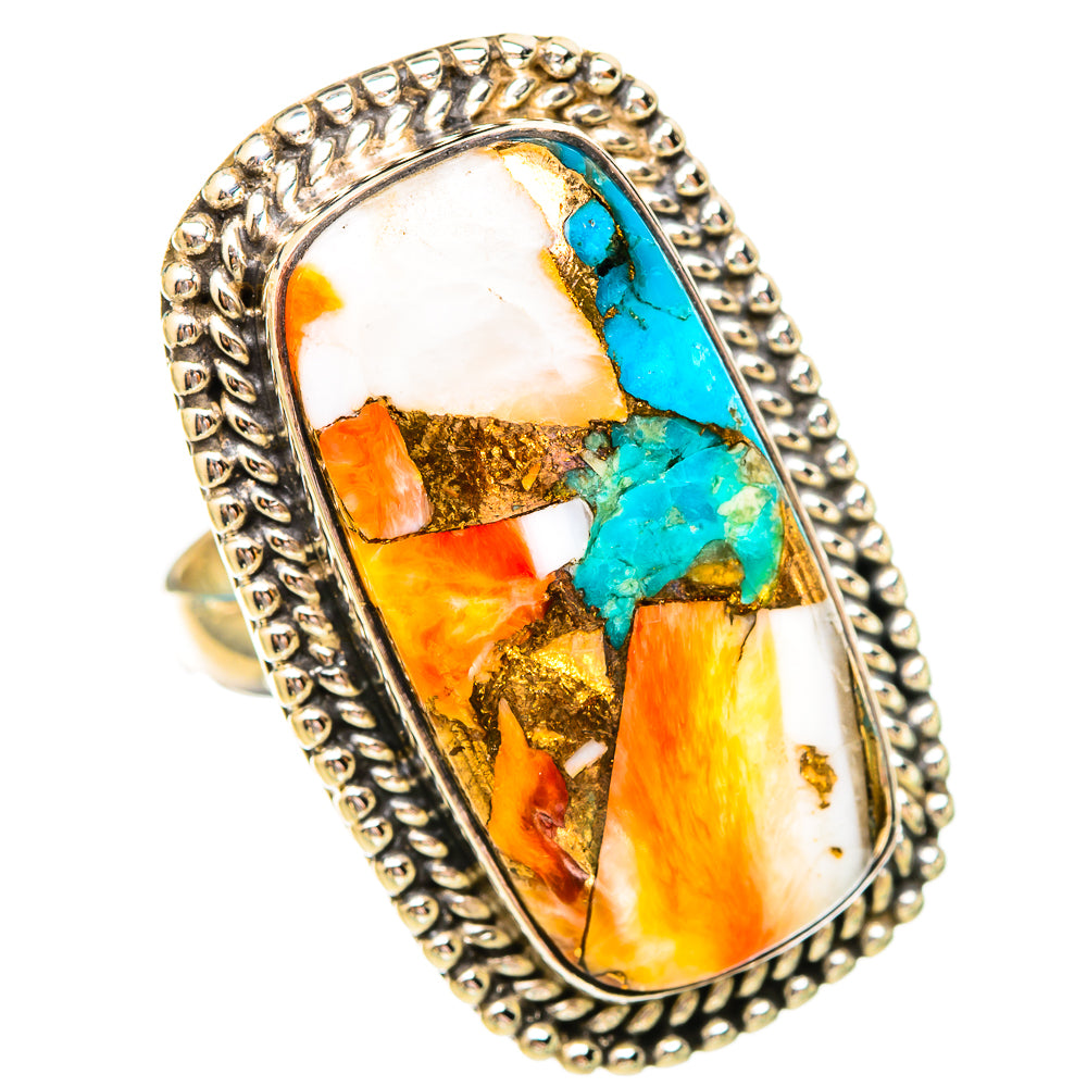Spiny Oyster Turquoise Rings handcrafted by Anasilvercos - RING116182 - Photo 2