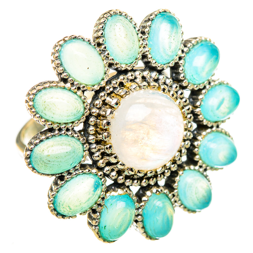 Rainbow Moonstone Rings handcrafted by Anasilvercos - RING116195 - Photo 2