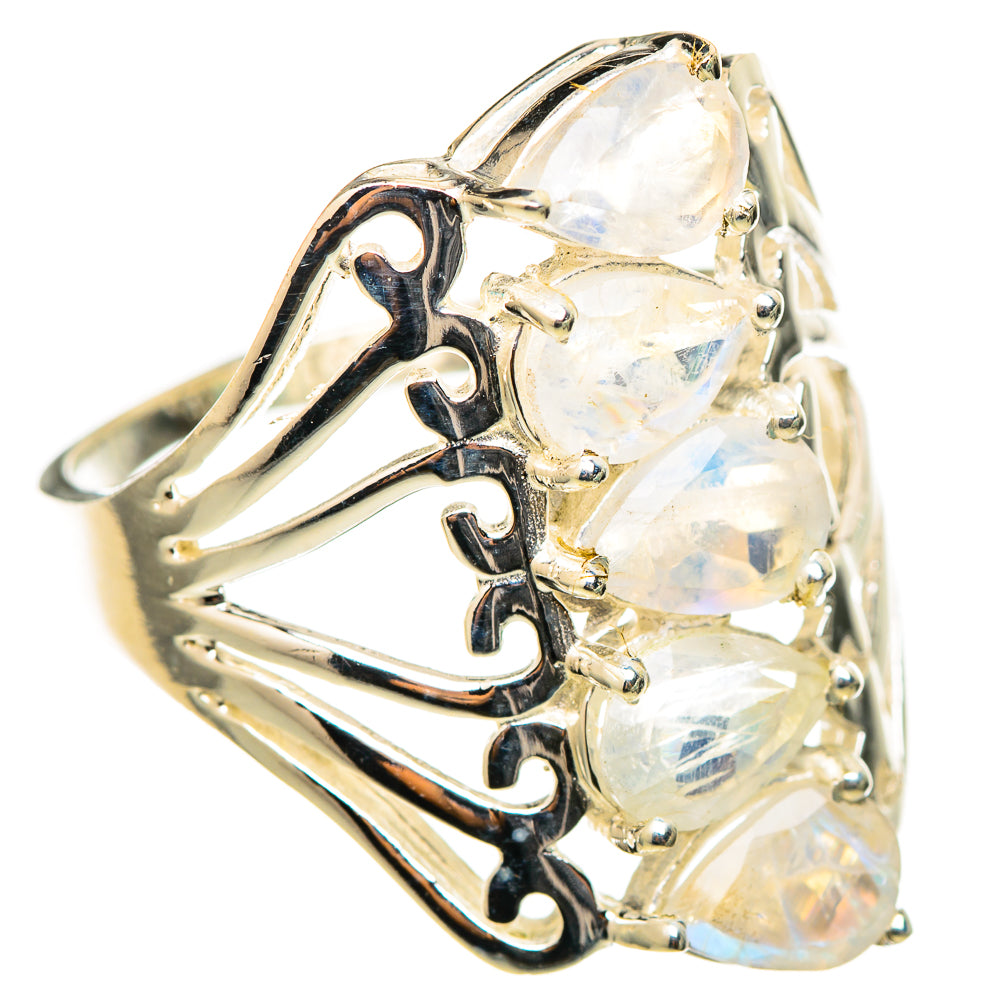 Rainbow Moonstone Rings handcrafted by Anasilvercos - RING116248 - Photo 2