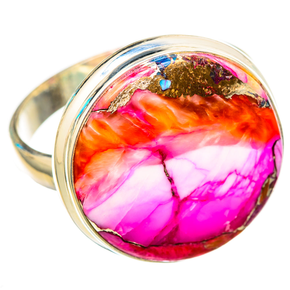 Kingman Pink Dahlia Turquoise Rings handcrafted by Anasilvercos - RING116251 - Photo 2