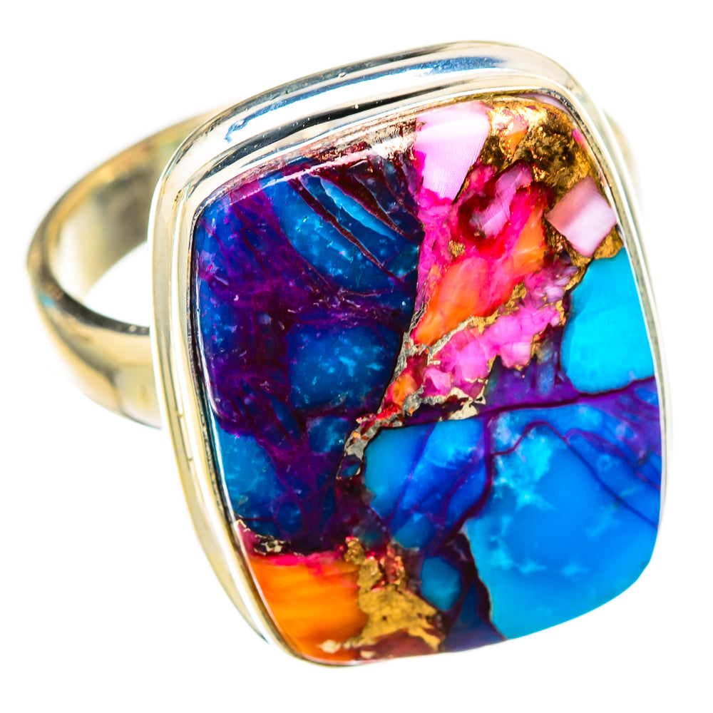 Kingman Pink Dahlia Turquoise Rings handcrafted by Anasilvercos - RING116252 - Photo 2