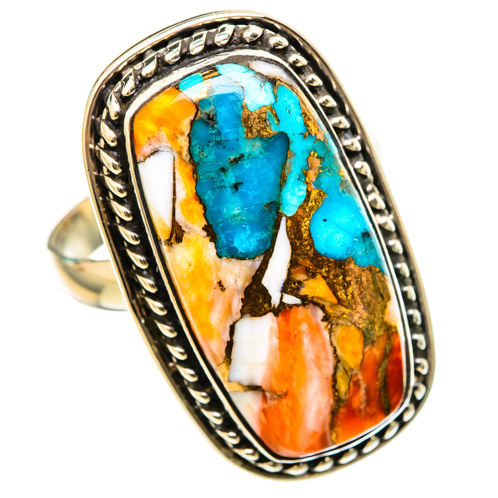 Spiny Oyster Turquoise Rings handcrafted by Anasilvercos - RING116333 - Photo 2