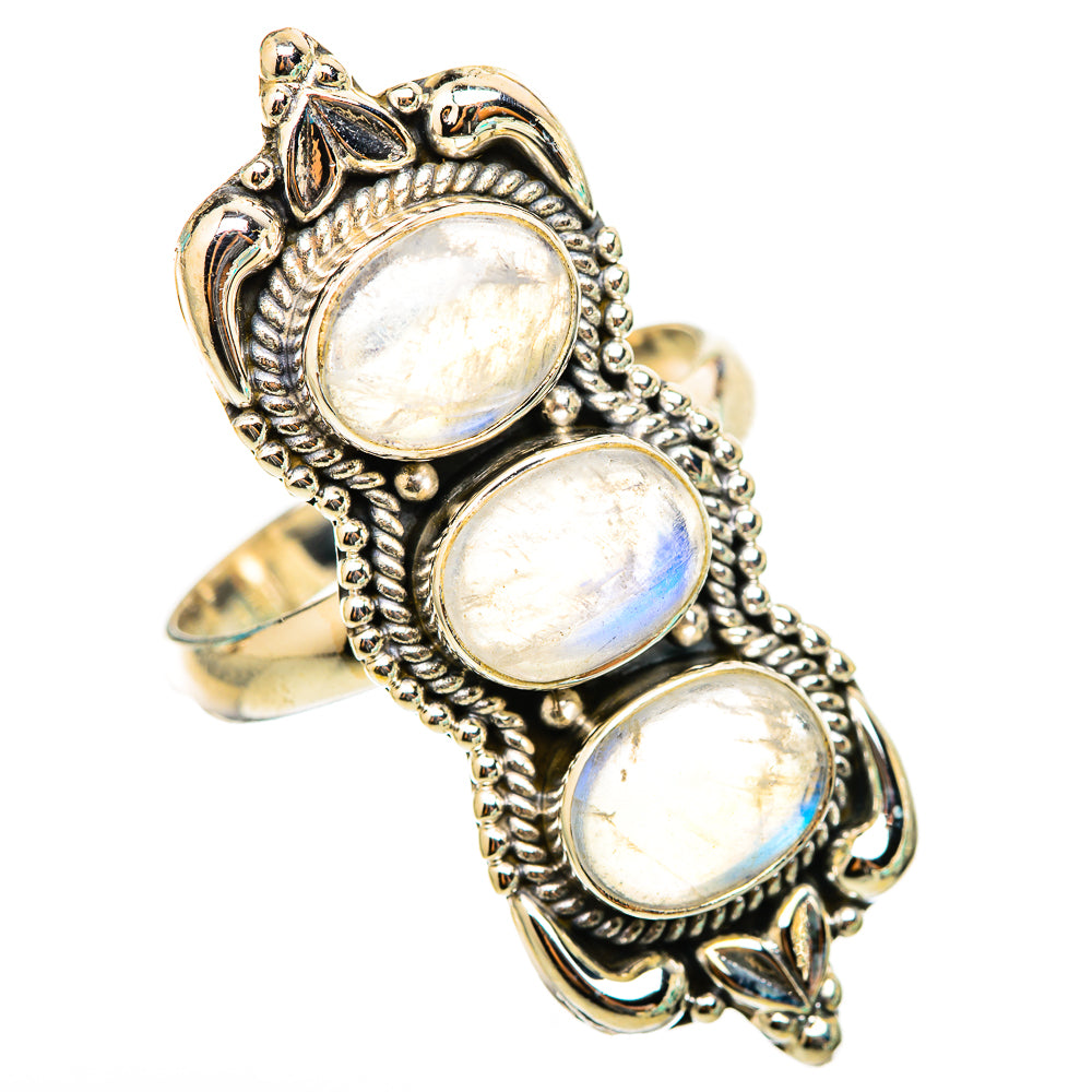 Rainbow Moonstone Rings handcrafted by Anasilvercos - RING116357 - Photo 2