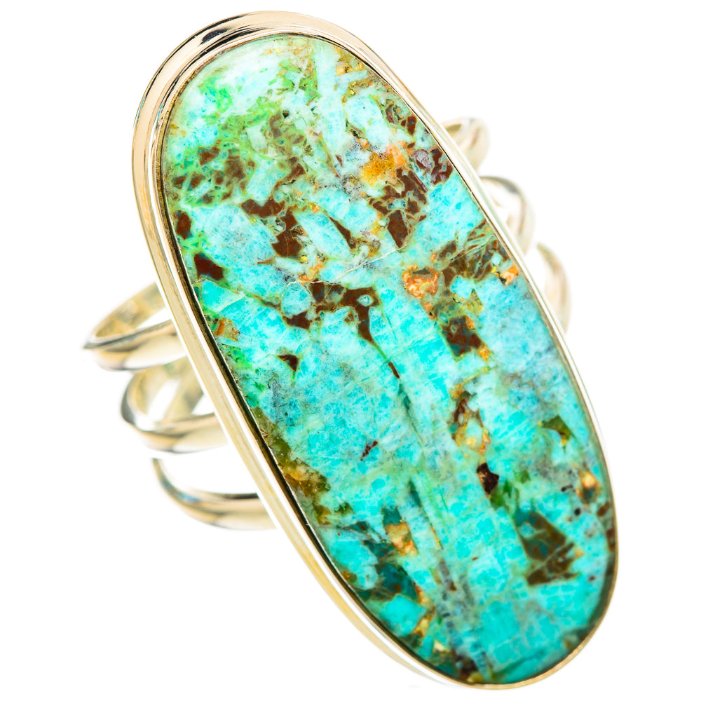 Peruvian Chrysocolla Rings handcrafted by Anasilvercos - RING116366 - Photo 2