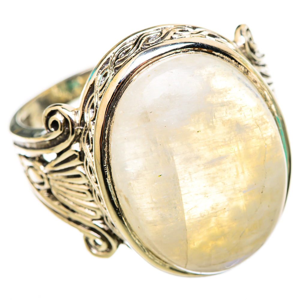 Rainbow Moonstone Rings handcrafted by Anasilvercos - RING116384 - Photo 2