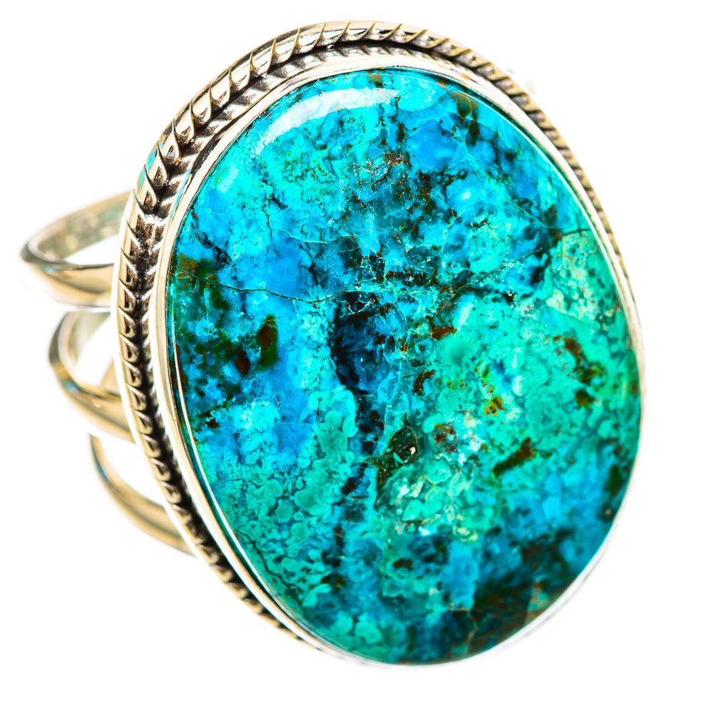 Peruvian Chrysocolla Rings handcrafted by Anasilvercos - RING116397 - Photo 2
