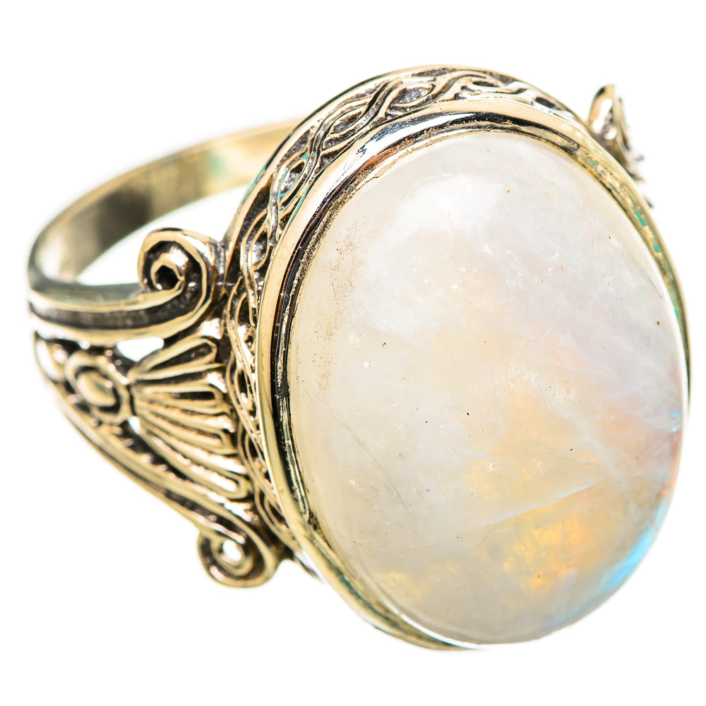 Rainbow Moonstone Rings handcrafted by Anasilvercos - RING116415 - Photo 2