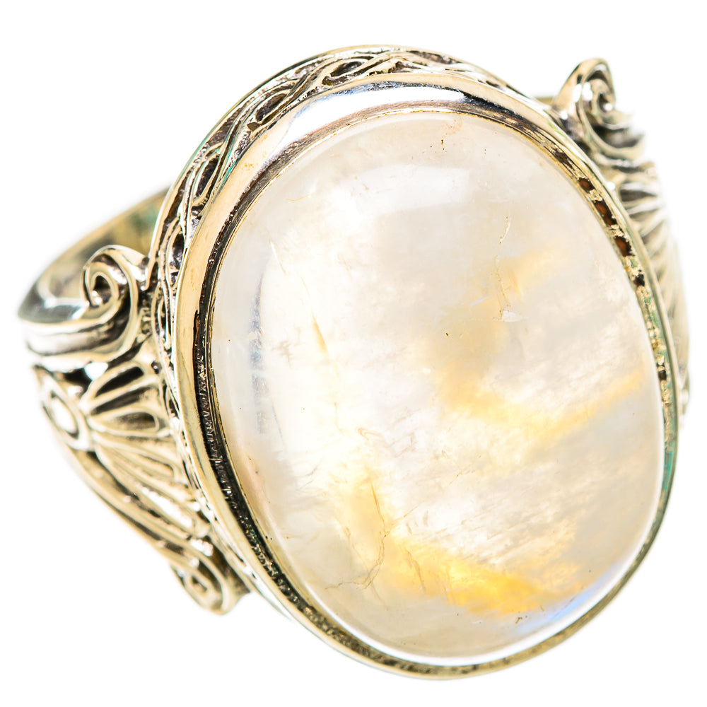 Rainbow Moonstone Rings handcrafted by Anasilvercos - RING116443 - Photo 2