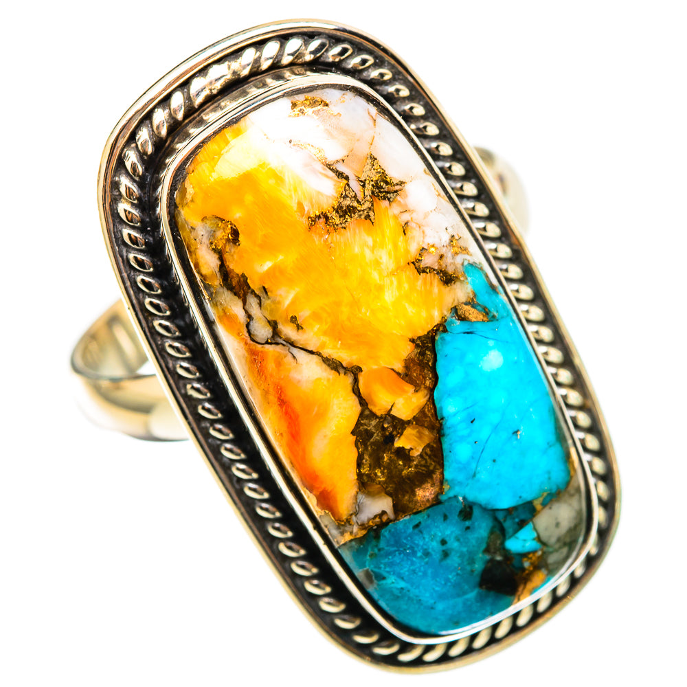 Spiny Oyster Turquoise Rings handcrafted by Anasilvercos - RING116447 - Photo 2