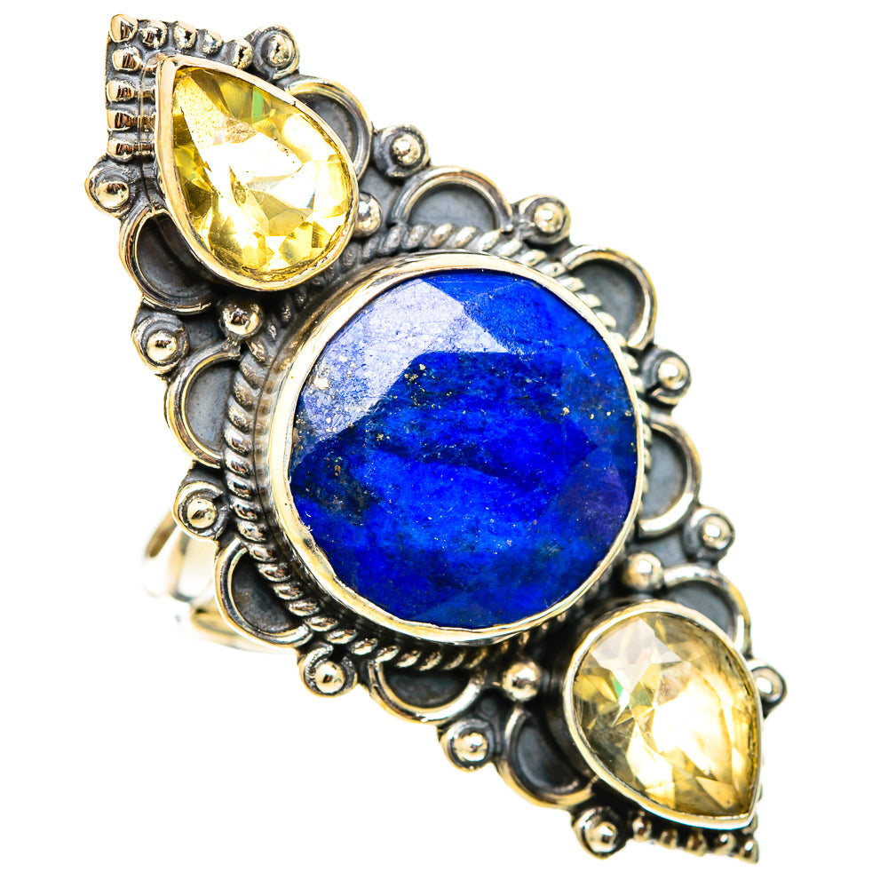 Lapis Lazuli, Citrine Rings handcrafted by Anasilvercos - RING116482 - Photo 2