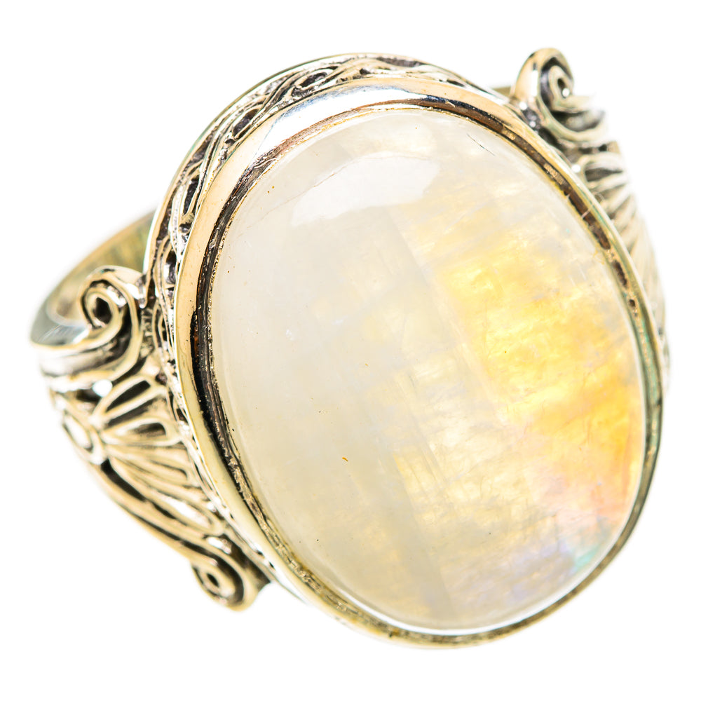 Rainbow Moonstone Rings handcrafted by Anasilvercos - RING116492 - Photo 2