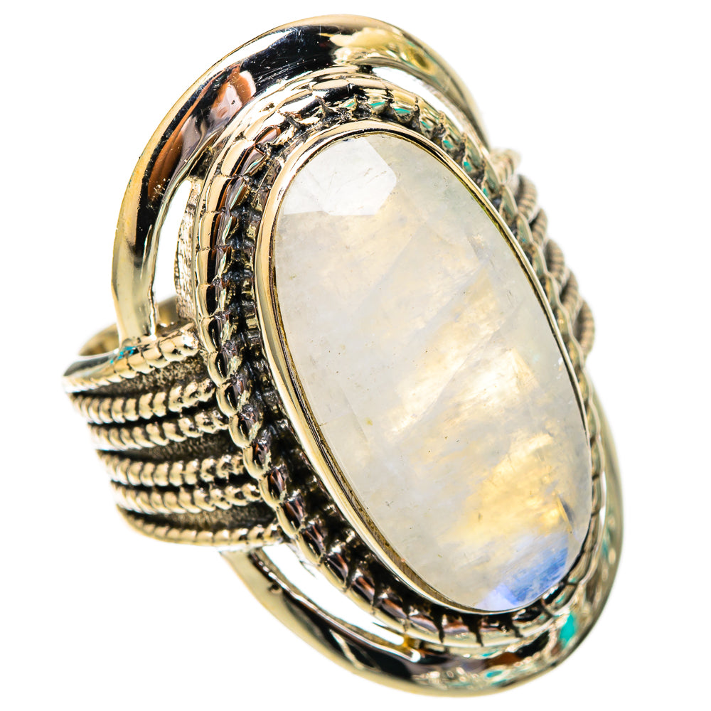 Rainbow Moonstone Rings handcrafted by Anasilvercos - RING116530 - Photo 2