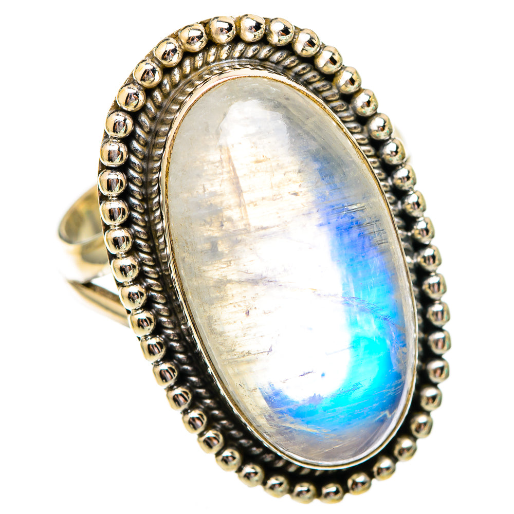 Rainbow Moonstone Rings handcrafted by Anasilvercos - RING116563 - Photo 2
