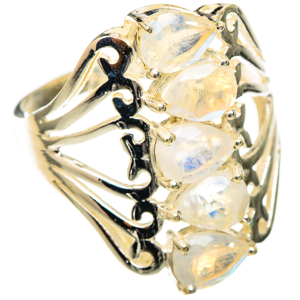 Rainbow Moonstone Rings handcrafted by Anasilvercos - RING116564 - Photo 2