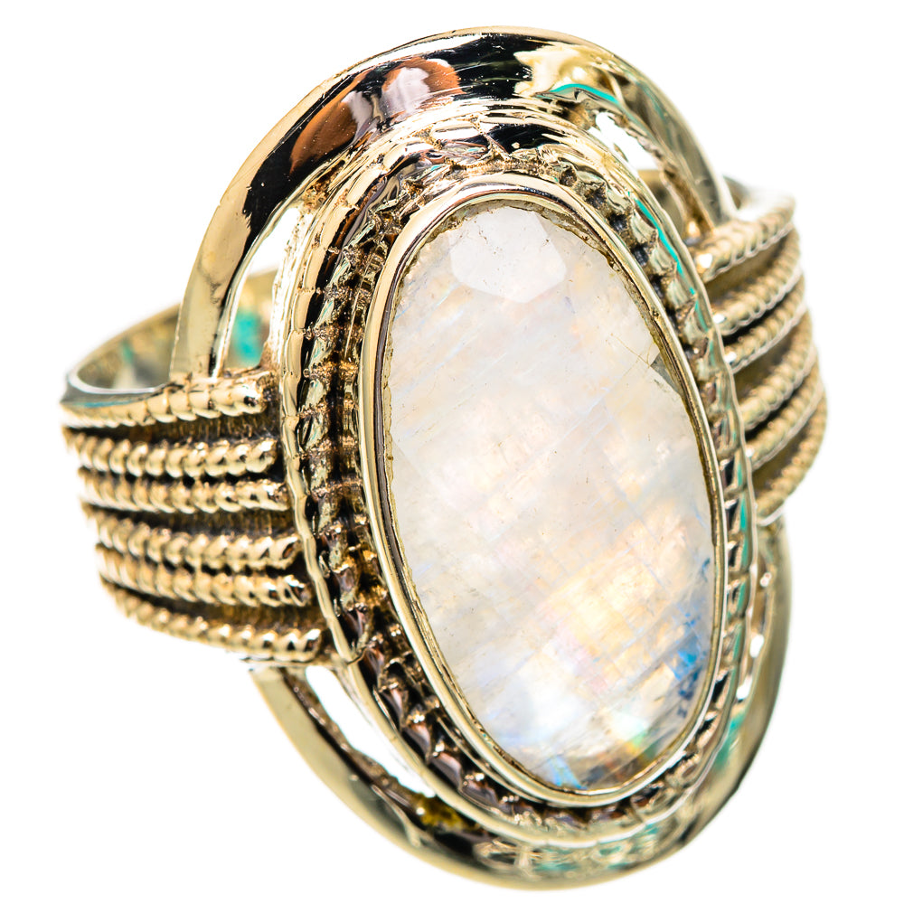 Rainbow Moonstone Rings handcrafted by Anasilvercos - RING116595 - Photo 2