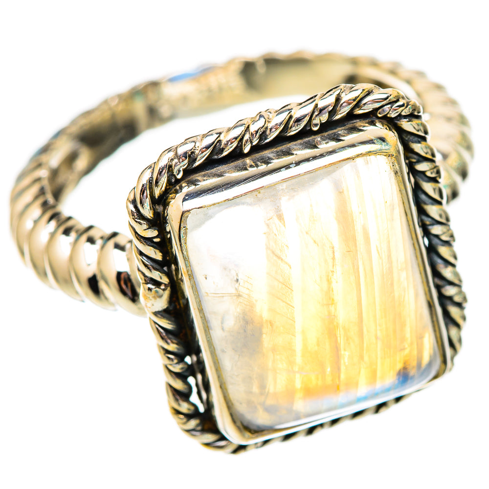 Rainbow Moonstone Rings handcrafted by Anasilvercos - RING116596 - Photo 2