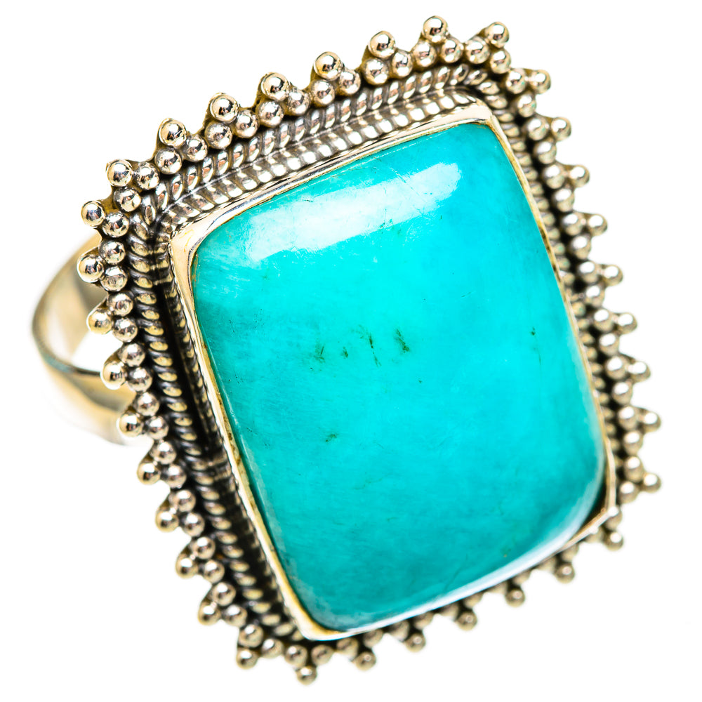 Peruvian Amazonite Rings handcrafted by Anasilvercos - RING116603 - Photo 2